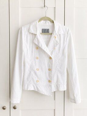 Jigsaw White Irish Linen Jacket  | Size 10UK/6-8 US | Made in Europe